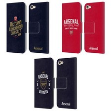 OFFICIAL ARSENAL FC TYPOGRAPHY LEATHER BOOK CASE FOR APPLE iPOD TOUCH MP3