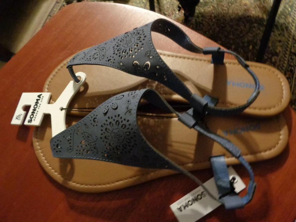 Zapatillas y chanclas de mezclilla para mujer Sonoma Goods for Life XL-11 y coñac L-9/10 Foto 4 de 4