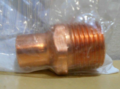 Lot of 10 Copper 1/2 x 3/8 Male Adapter Reducing - 1/2 MIP x 3/8 Sweat Fittings