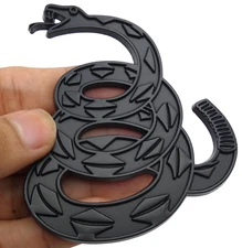 DON'T TREAD ON ME The Gadsden Flag 3D EMBLEM STICKER DECAL 3D RATTLESNAKE Black