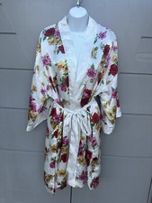 Vintage Victoria's Secret Gold Label Robe Satin Floral Kimono One size 90  s Y2K