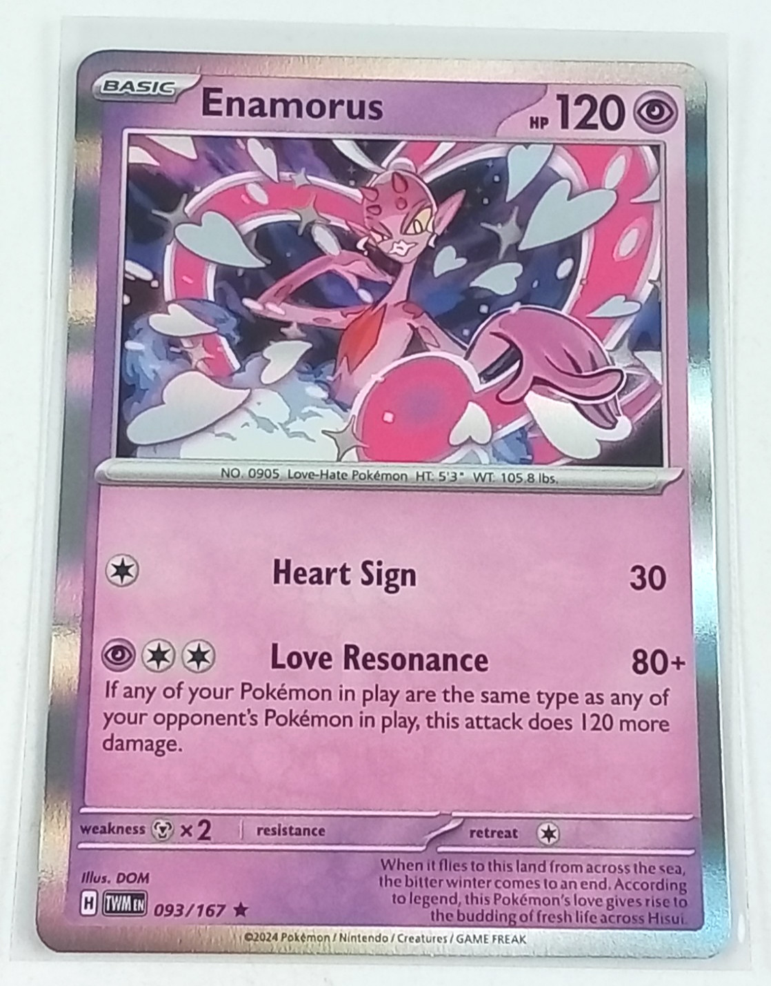 Enamorus 93/167 Twilight Masquerade Holo Rare Pokémon Card 2024