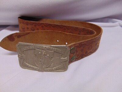 Express Wells Fargoy CIA Republica Mexicana Belt Buckle with leather belt