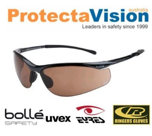 Bolle Bronze Sidewinder Contour Safety Glasses Cycling Golf