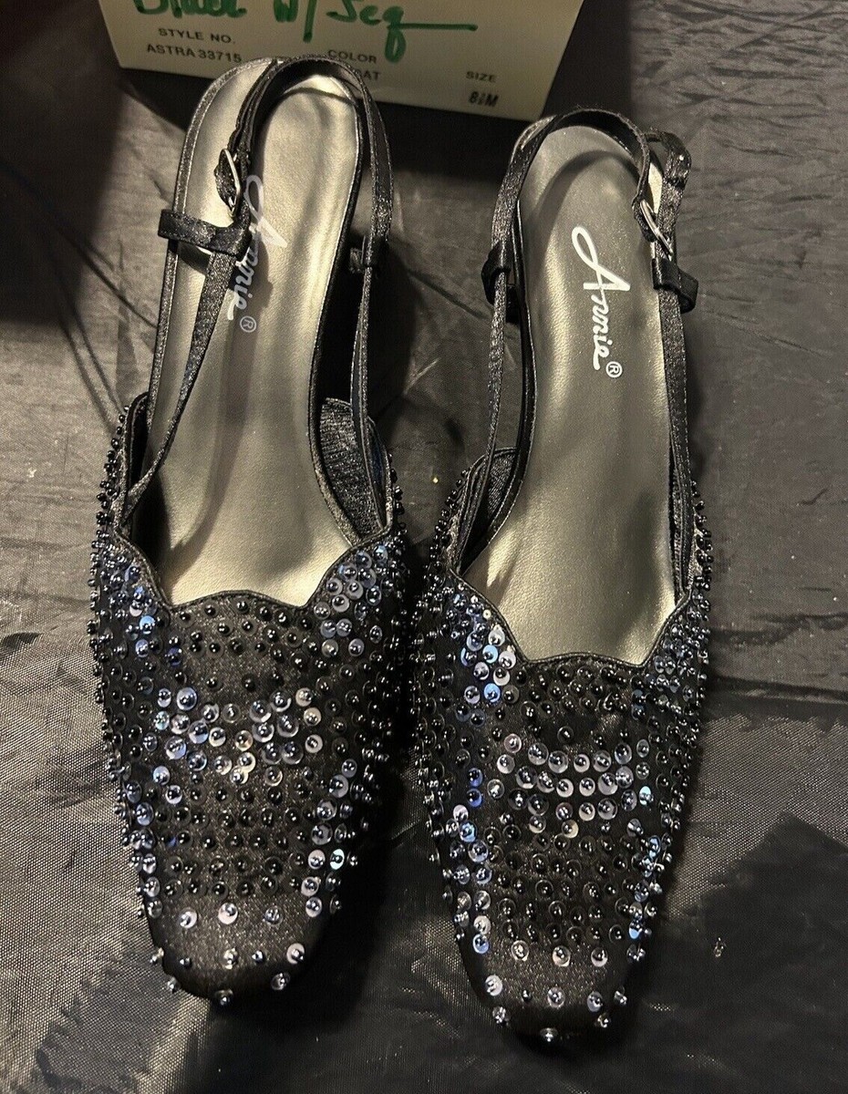ANNIE BLACK SATIN SLING BACK SEQUIN DRESS HEELS SHOES SIZE 8.5 NEW | eBay ANNIE BLACK SATIN SLING BACK SEQUIN DRESS HEELS SHOES SIZE 8.5 NEW | eBay