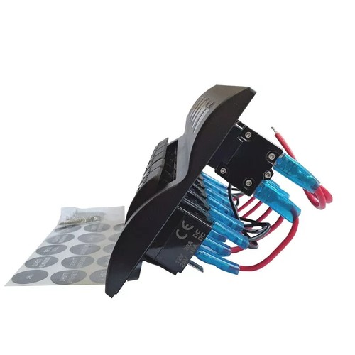Boat Switch Panel Blue LED 8 Gang On-Off Button Optional Rocker Circuit Breaker - Picture 3 of 4