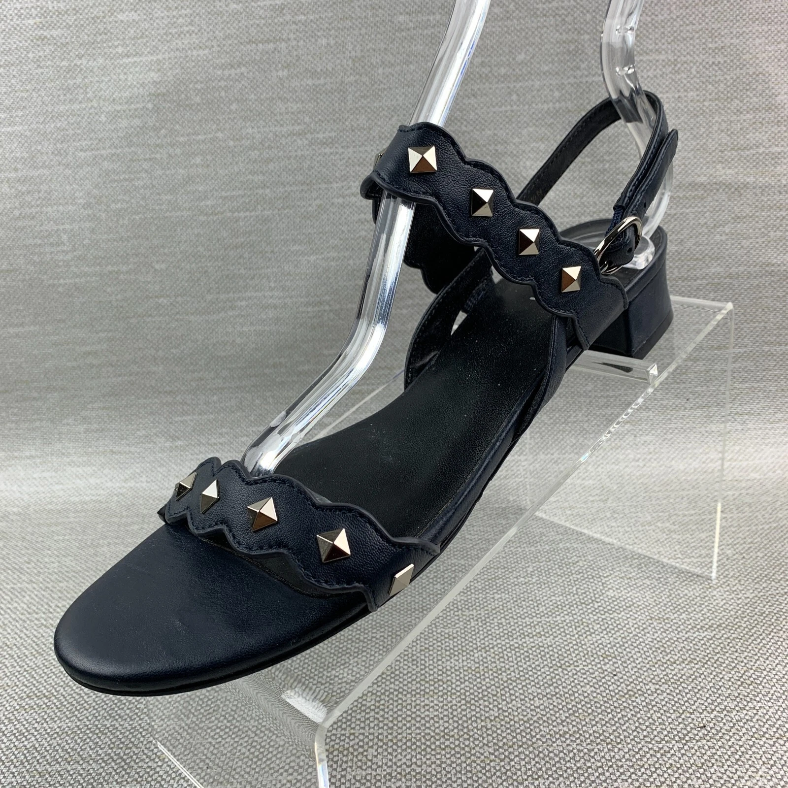 VANS Sandali Van Eli pelle navy punta tonda aperta design fibbia alla caviglia misura 9 5N