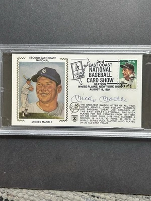Mickey Mantle 1989 East Coast National First Day Cover Auto Autograph Cachet - Image 1 of 4