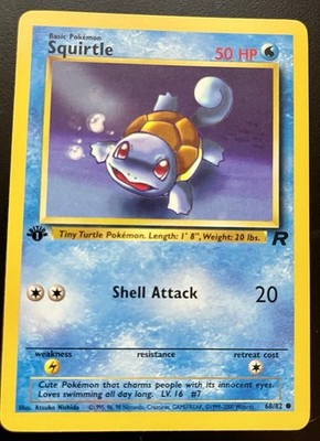 1st Edition Squirtle - Vintage 68/82 Team Rocket Pokemon Card