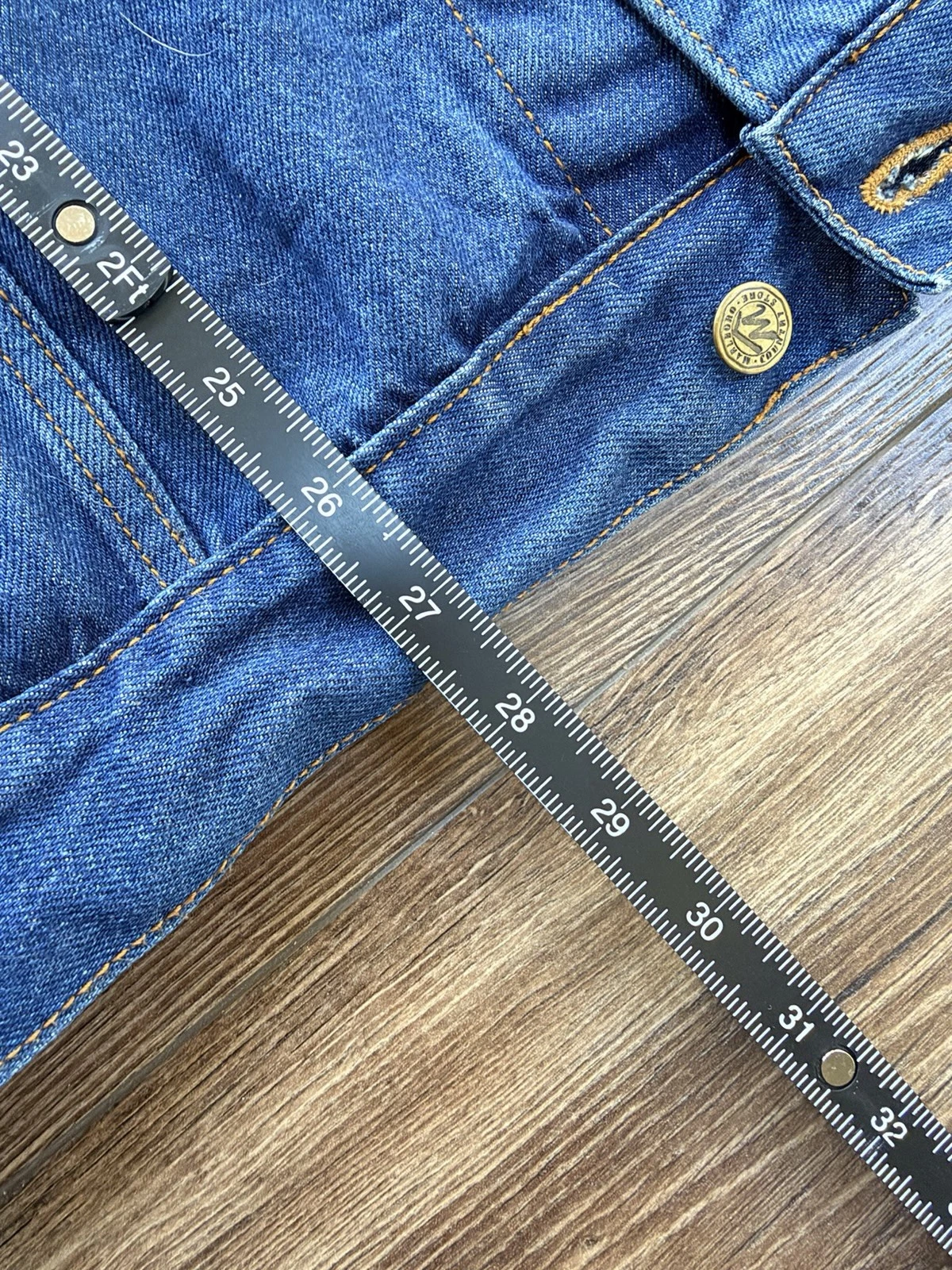 Vintage Marlboro Country Store Denim Jacket Mens XL Leather Collar Western - product detail image 10