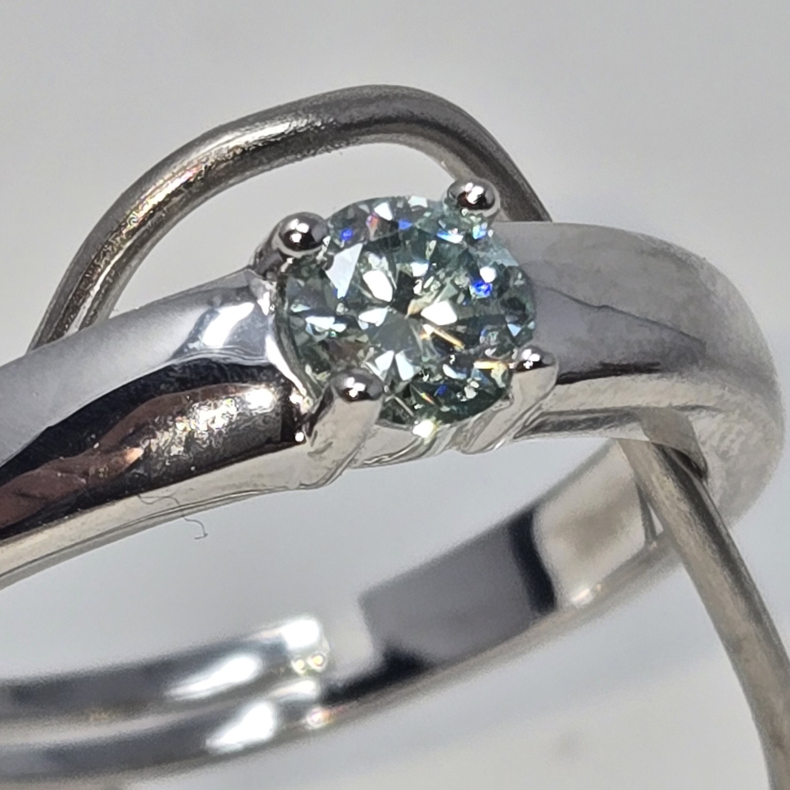New 0.5ct Colored Moissanite Ring Round Brilliant GRA Certified Adjustable 6-12 image 5