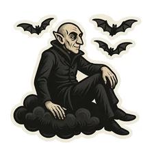 Nosferatu car sticker 9x9 cm - funny vampire sticker for the car