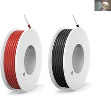 Versatile 22 AWG Electrical Wire Kit - 26ft Tinned Copper in Black and Red