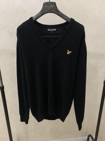 Men Lyle & Scott Sweater Black Wool 42 / XL / 50 #1T3U