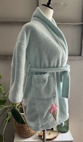 Aegean Apparel Ice Cream Blue Bathrobe w/ Belt & Pockets Kids - Picture 2 of 5