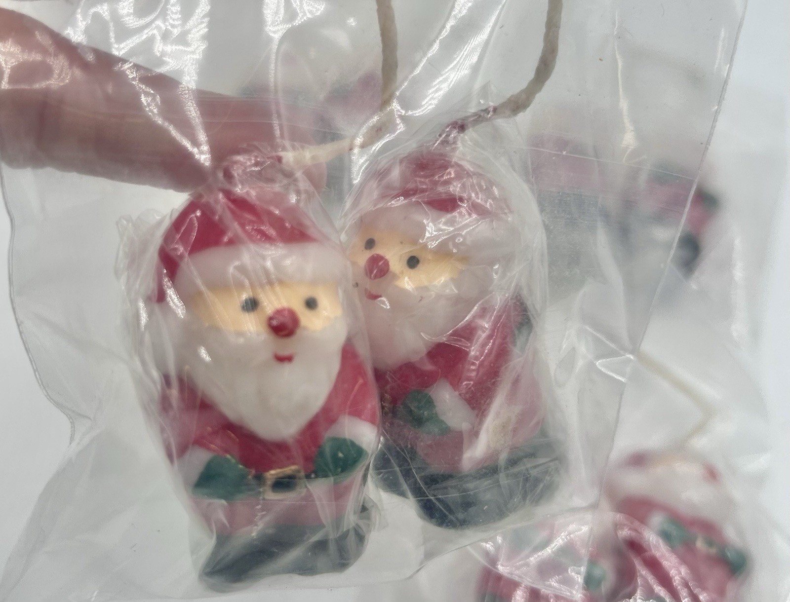 Vintage Christmas Figures Holiday Mini Candles Santa 2.5" Lot of 4 - second product detail image