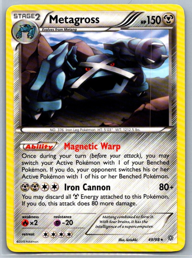 Metagross (49) - XY - Ancient Origins 49/98 Vintage Pokemon Card NM