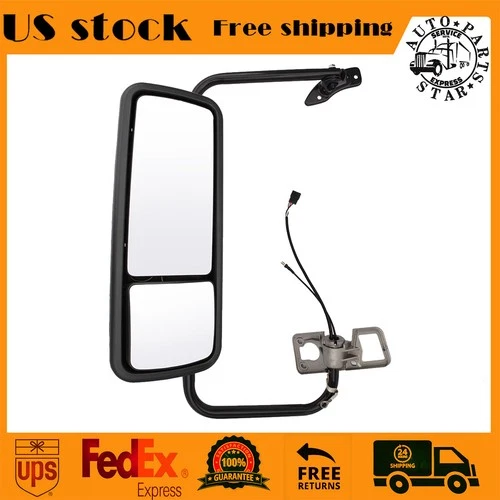 Grey Door Mirror Power&Heated Driver Side LH For Freightliner Century 1996-2010