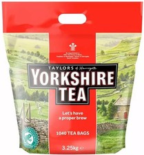 Yorkshire Tea, Total 1040 Tea Bags, (Pack of 3.25 kg) new uk fast 0.03 per strip