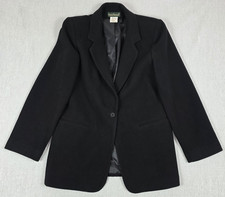 Harve Bernard women  s Black Wool Cashmere blend blazer jacket size 12 Careerwear