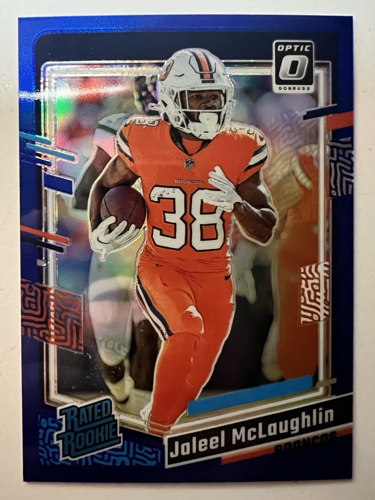 2023 Donruss Optic #232 Jaleel McLaughlin Blue /199 Broncos📈🔥FREE SHIP