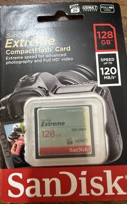 SanDisk Extreme 128GB CompactFlash Card UDMA 7 VPG-20 120MB/s Full HD