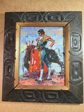 Oil on Canvas Impasto Painting of Classic Spanish Bullfighter / Matador, Signed