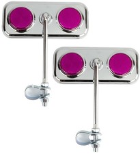 Pair Chrome Rectangle Rear View Bicycle Mirror Reflector Lowrider Beach Cruiser.
