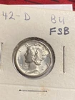 1942-d Mercury Dime.100% Fully Separated Bands. BU.   (Inventory A)