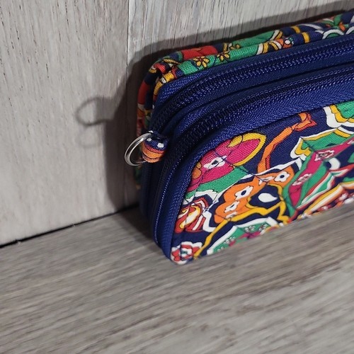Portafoglio Vera Bradley doppio occhio veneziano paisley pochette cerniera magnetica colorato - Foto 7 di 10