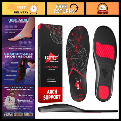 High Arch Support Insoles for Men & Women - Orthotic Inserts for Plantar Fasciit