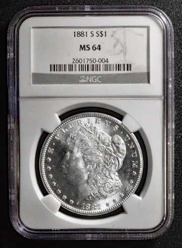 1881-S Morgan Silver Dollar, NGC MS 64