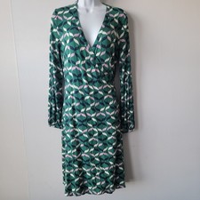 boden women's Elodie Jersey Wrap Dress size 10R stretch long sleeve Classic