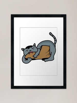 Treue Katze gerahmter Kunstdruck gerahmt Wandbild Poster Leinwanddruck Bild