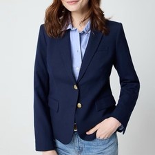 J.Crew Original Schoolboy Gold Button Navy Blazer Jacket Size 0