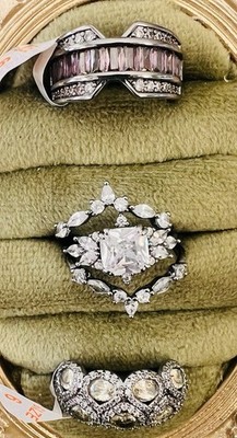 BP Ring Size 6 Halo On Hematite Lab Created Multicolor Gems
