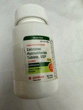 Glenmark Cetirizine Hydrochloride Tablets, USP Allergy 10mg 365 Tablets Exp 8/26