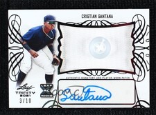 2021 Leaf Trinity Black 3/10 Cristian Santana #PA-CS1 Patch Auto 0c3e