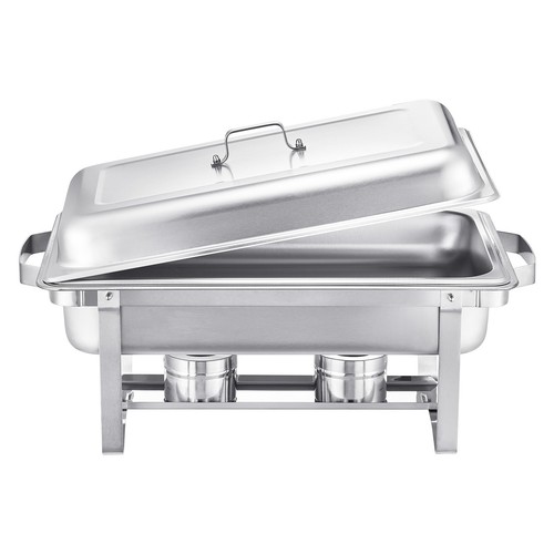 Chauffe-Plat Rectangulaire Buffet Chauffant 4PCs 7,5 L en Inox Argent - Zdjęcie 9 z 12