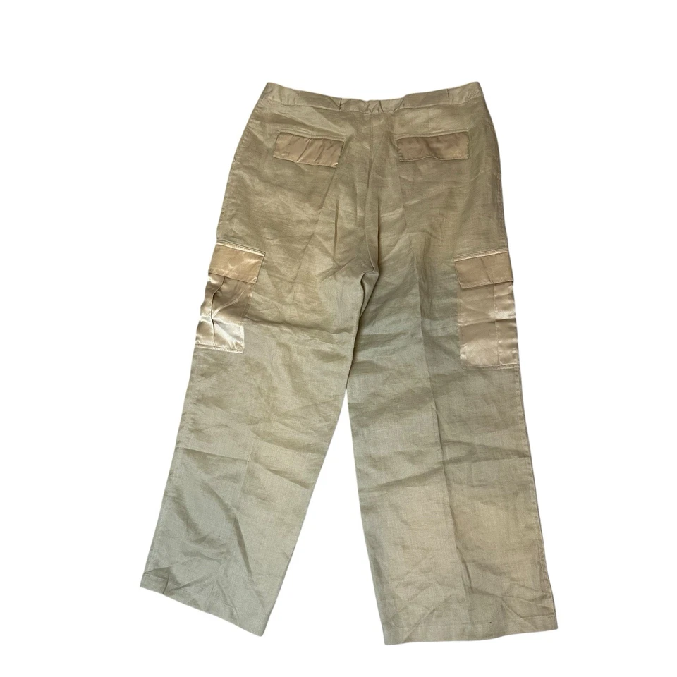 Pantalones cortos Allison Taylor para mujer color tostado lino seda cargo talla 12 naturaleza terroso Foto 4 de 4