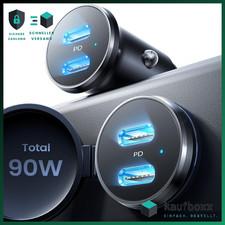 Zigarettenanzünder USB C 90W PD3.0 Superschnelles Laden KFZ Ladegerät für