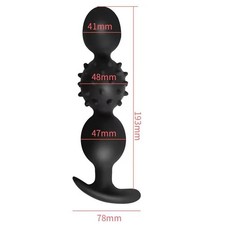 Textured Big Silicone Anal Beads Plug Built In Balls