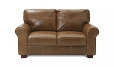 2 Seater Tan Leather Sofa Argos Home Salisbury - Ex Display Unboxed