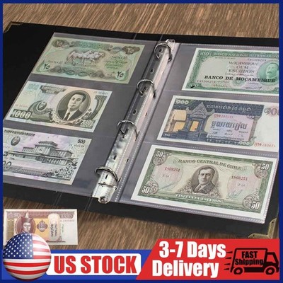 300x Banknotes Collector's Book Banknote Storage  Album Loose-Leaf Set Practical