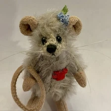 Adorable ! Deb Canham Miniature Mohair Fully Jointed Mouse 2 1/4”