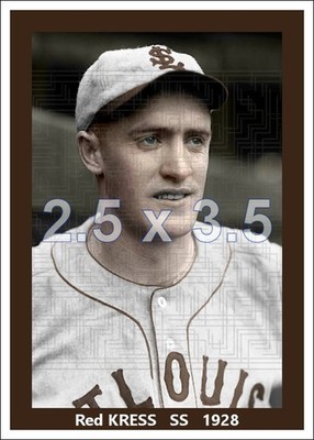 Red Kress - 1928 St. Louis Browns - 2.5 x 3.5 custom card (blank back)