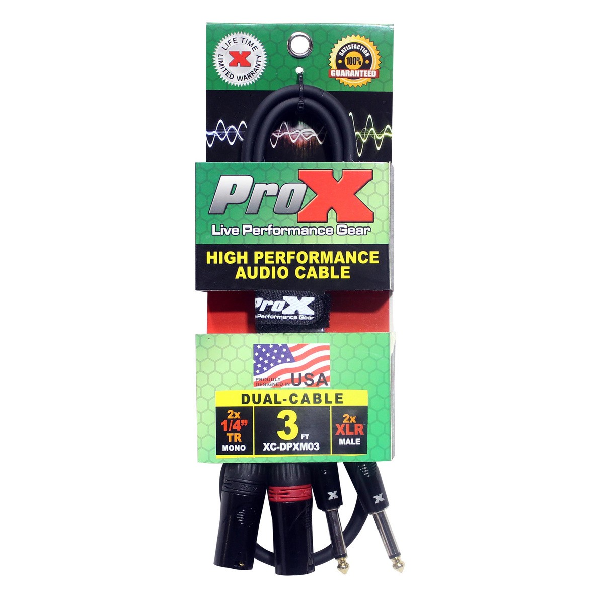 ProX XC-DPXM03 3 Dual 14 TS-M to Dual XLR-M Unbalanced High Performance Audio 3790₽