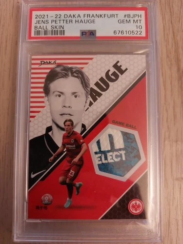 2021/22 Daka Eintracht Frankfurt Jens Petter Hauge Ball Skin /50 PSA 10