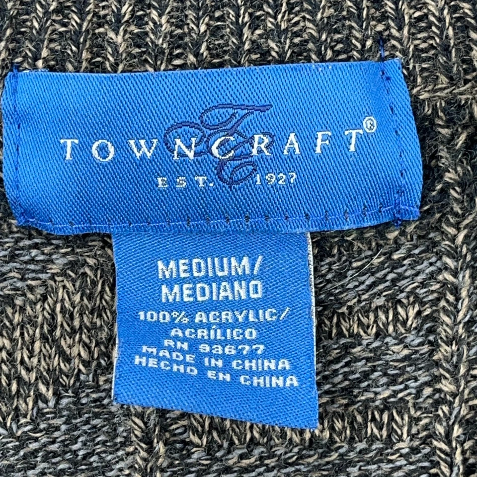 Vintage Grandpa Sweater Men Medium Brown Geometric Crewneck Acrylic Retro Y2K - Image 3 of 4