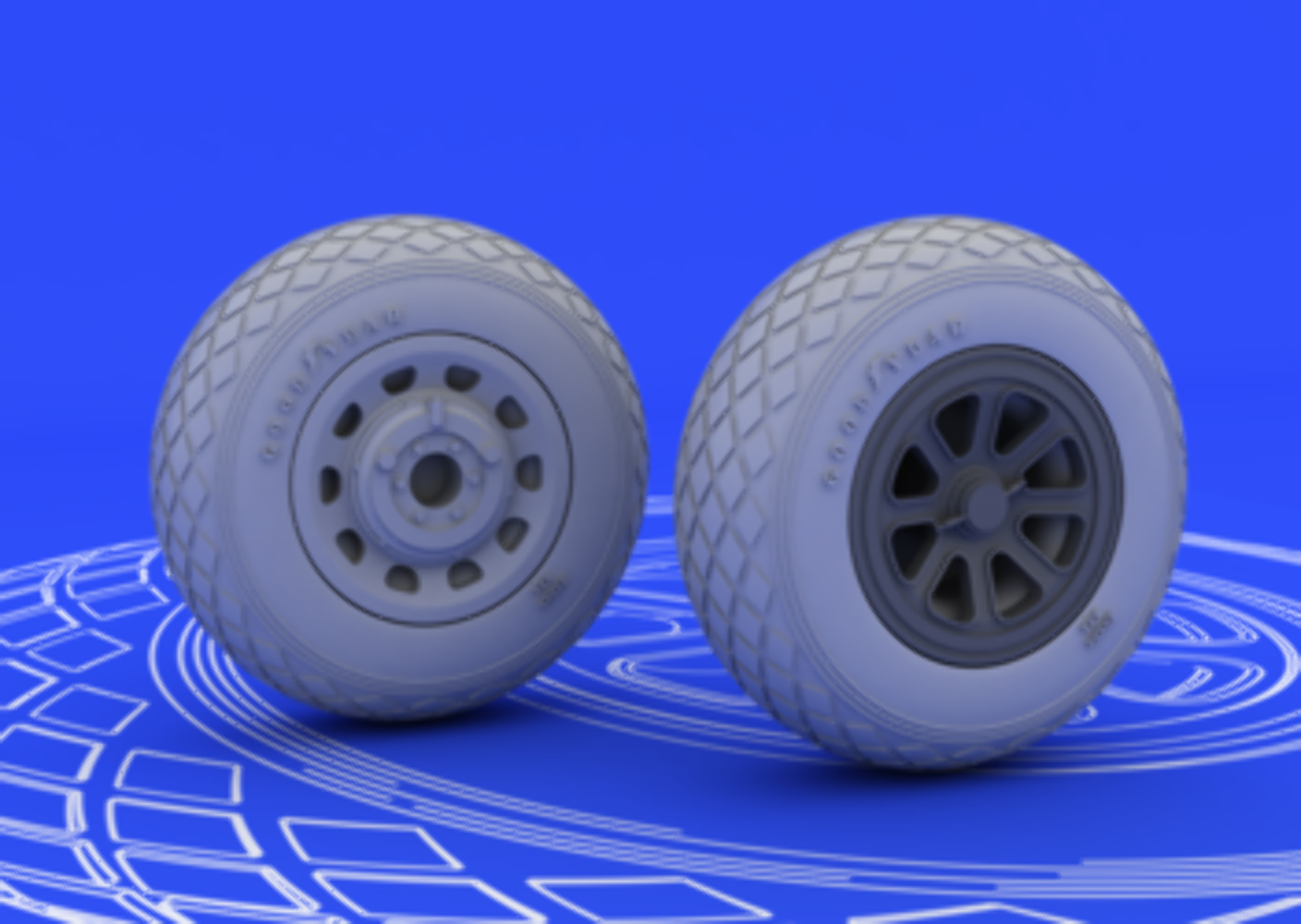 Eduard Brassin 648092 1:48 North-American P-51D Mustang wheels with weighted tyr